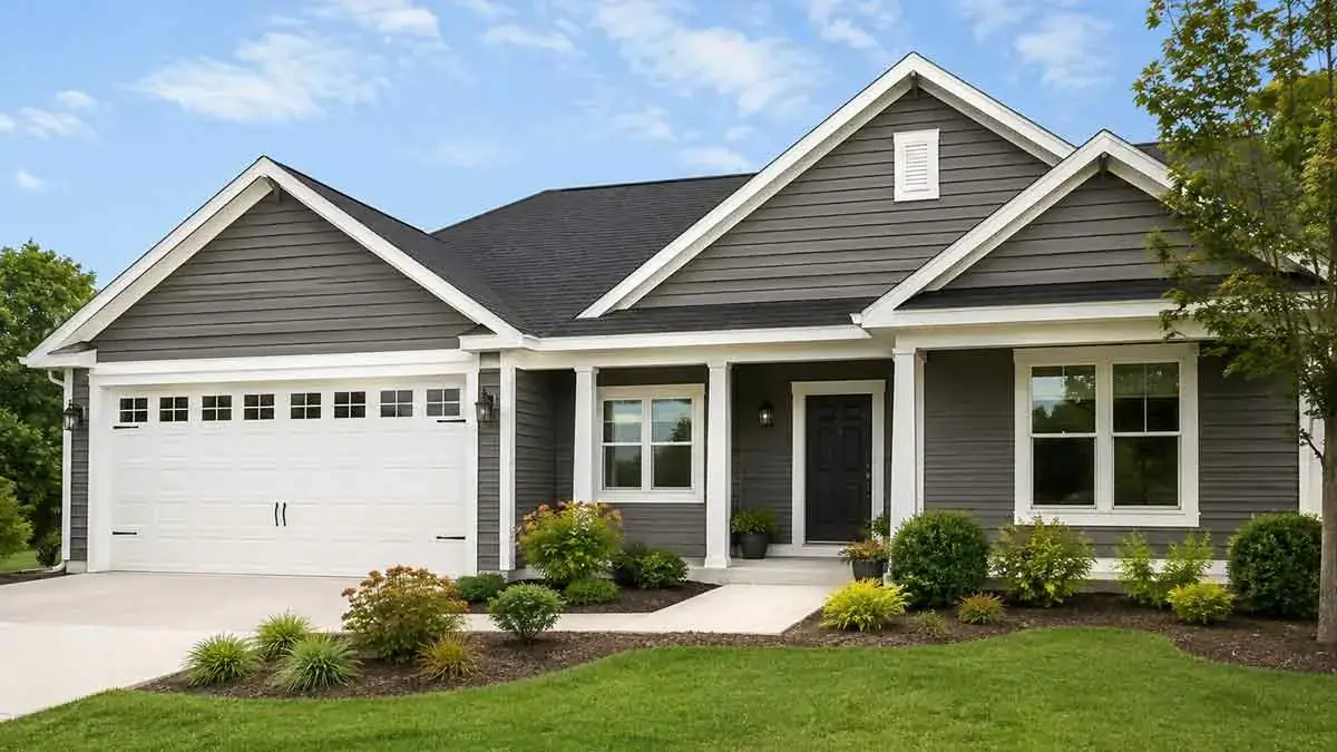 Freshly painted house exterior with updated trim and landscaping
