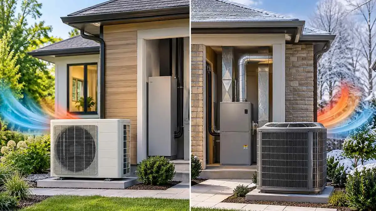 Heat pump compared with a traditional HVAC system