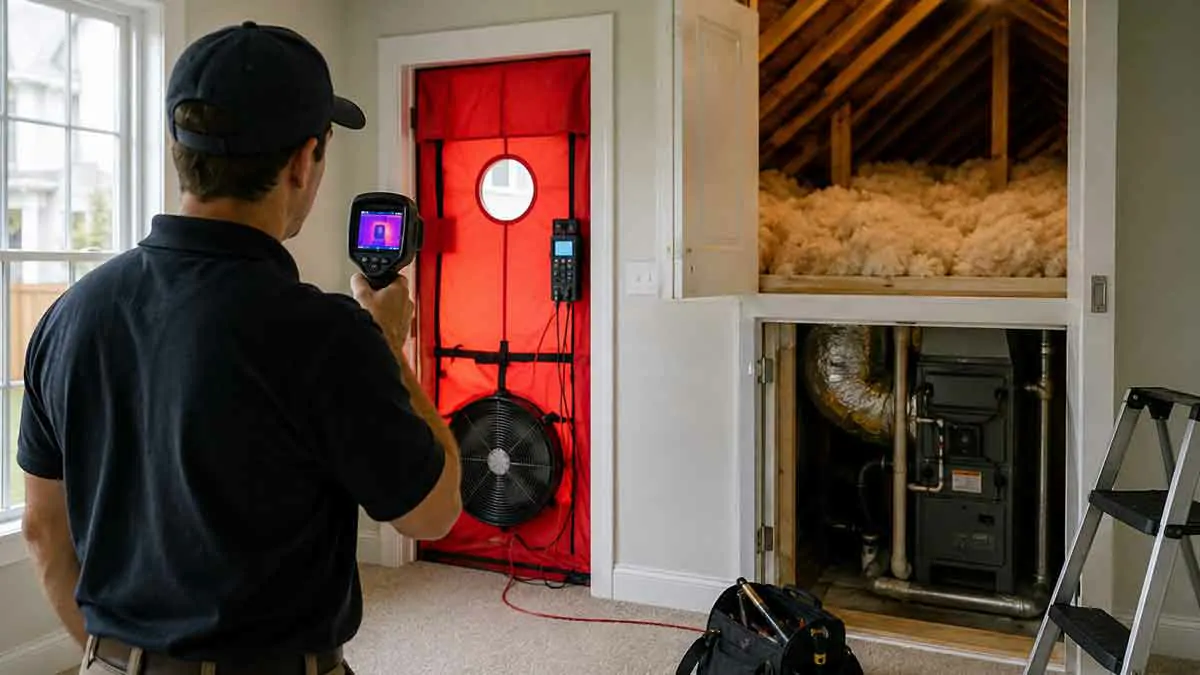 Home energy audit inspection