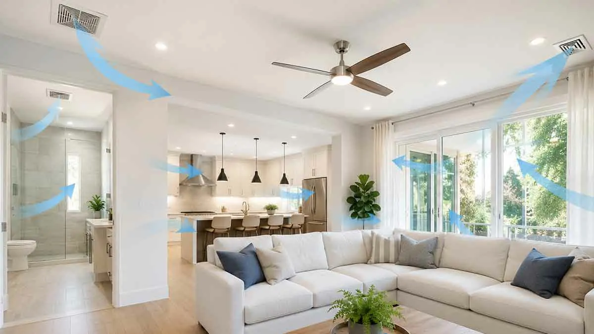 Modern home with proper ventilation and fresh indoor air
