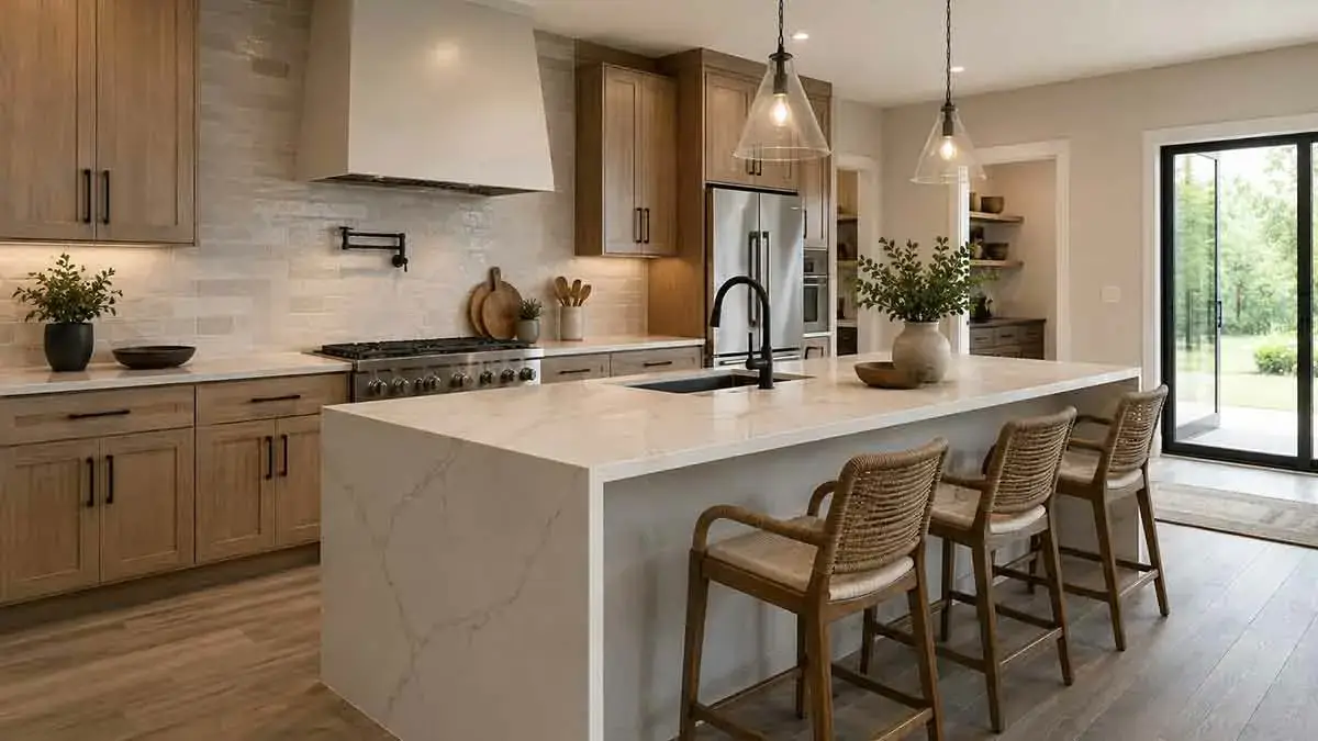 Modern kitchen with durable flooring