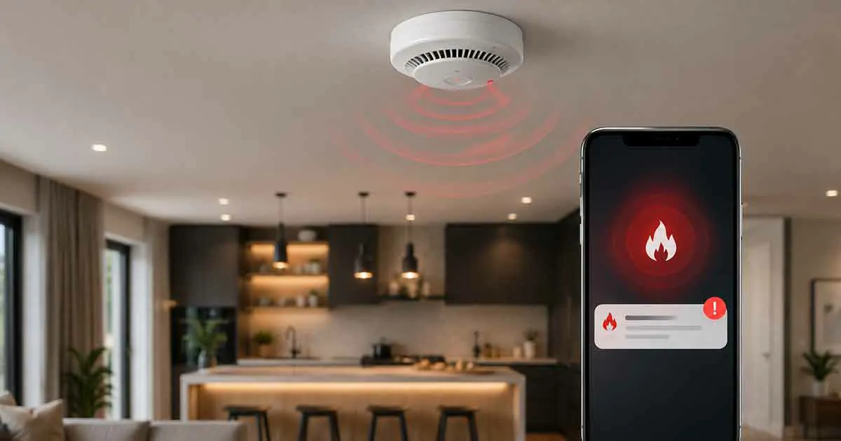 Smart fire alarm system in a modern home