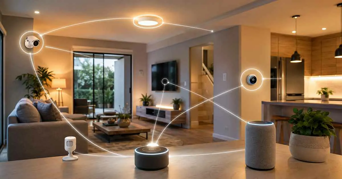 Smart home integration connecting devices and home systems