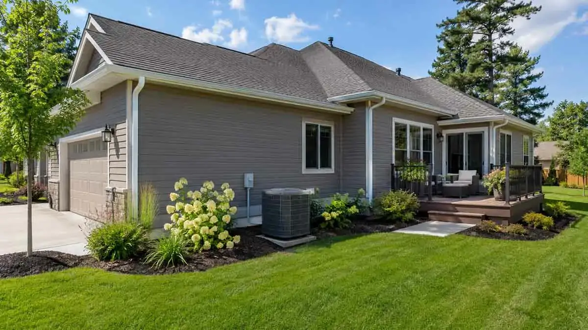 Well-maintained home during summer seasonal maintenance