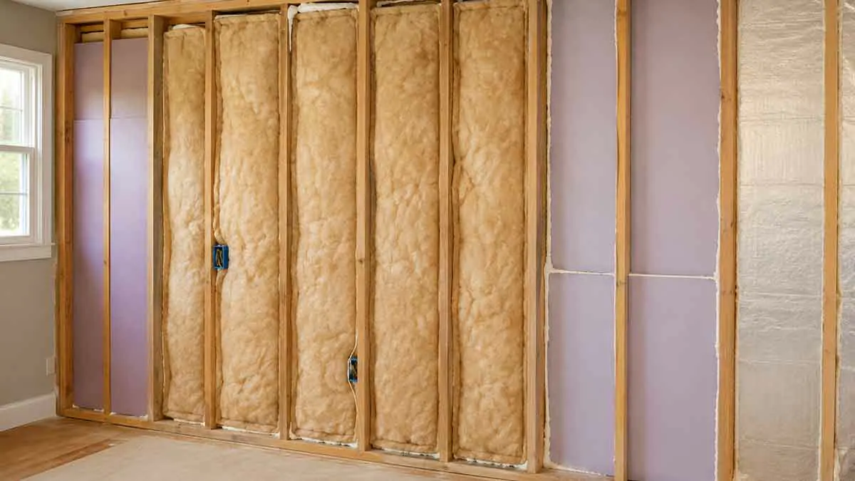 Wall insulation between wall studs