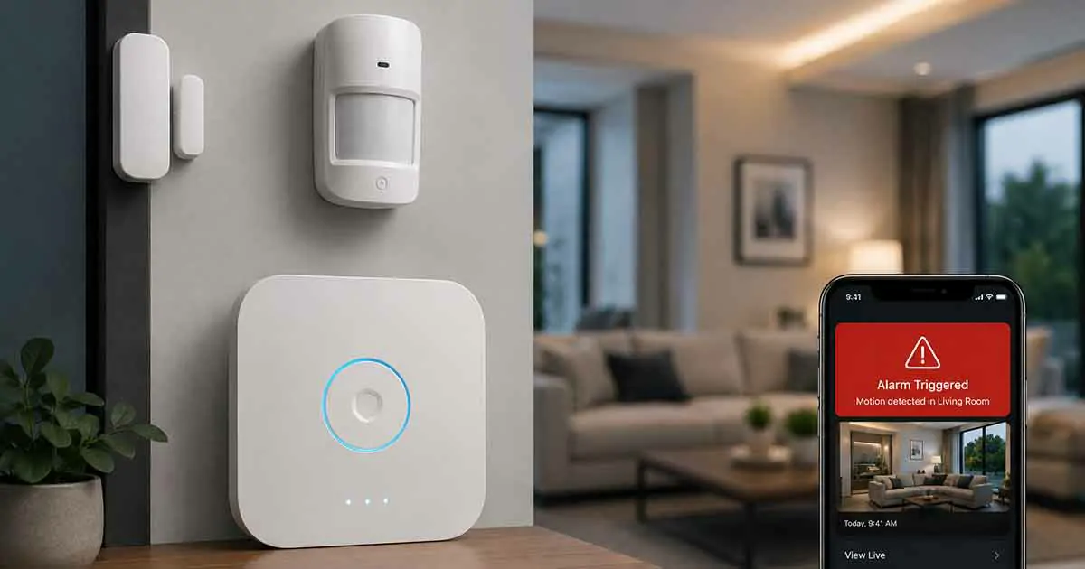 smart alarm system with home security sensors